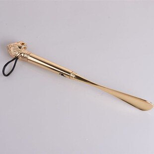 Premium Short Helper Shoehorn Shoe Head Lion Metal Handle