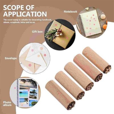 5 Pcs Tool Wood Texture Stamp Child Multi-function