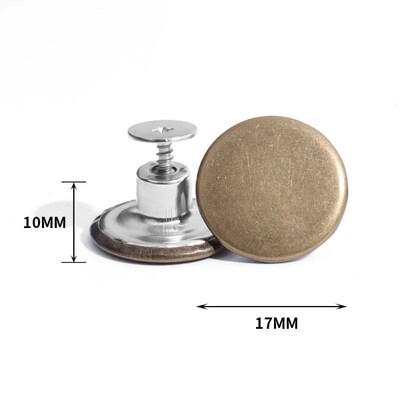 10/2pcs Replacement Jean Buttons 17mm No-Sew Nailess Removab
