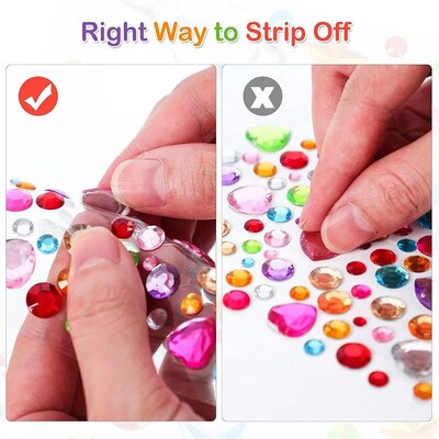 880pcs Gem bead Stickers Rhinestones for Crafts Self Adhesiv