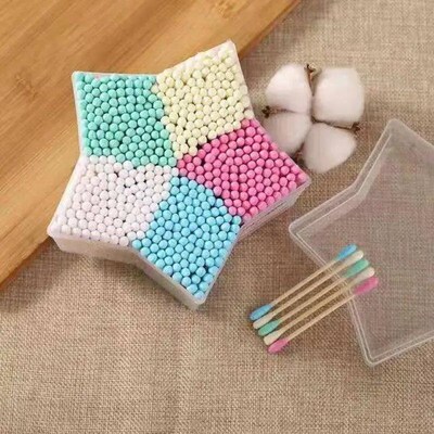 500Pcs/Box Color Double-headed Cotton Swab Clean Sanitary Sw