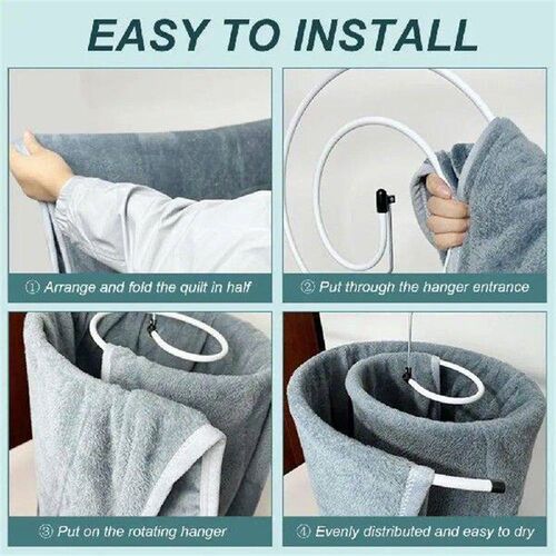 2Pcs Spiral Quilt Drying Rack Stainless Steel Space-Saving