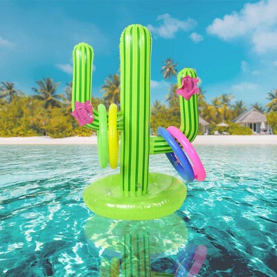 Inflatable Cactu Ring To Game Set Floating Swimming Pool Toy