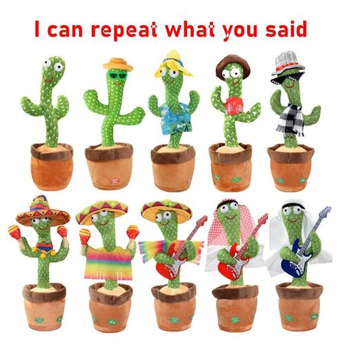 Dancing Cactus Repeat Talking Toy Electronic PlusVh Toys Can
