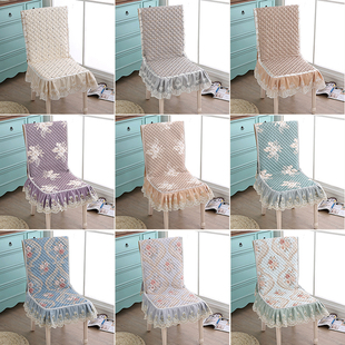 坐垫靠垫一体连体冬季麻将椅子家用椅垫办公室垫餐桌椅子罩