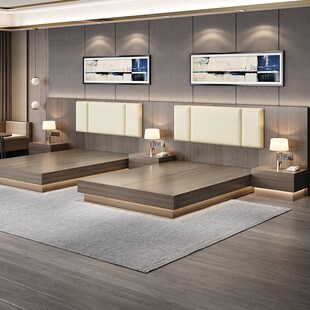 劲旅床头柜酒店家具标间全宾馆专用床民宿公寓床电视行李柜