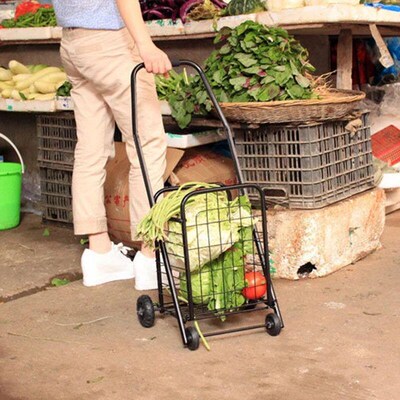 Folding Shopping Cart Lightweight Portable Trolley 18L Large