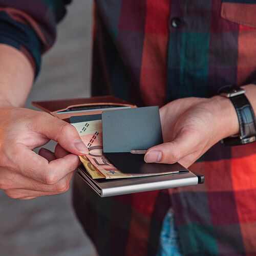 Mens Rfid Anti-theft Safe Smart Thin Slim Smart Wallet Cred