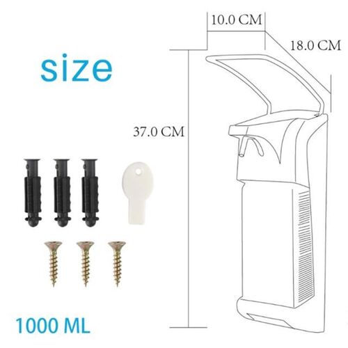 1000ml Wall Mounted Elbow Soap Dispenser Manual Press Liquid
