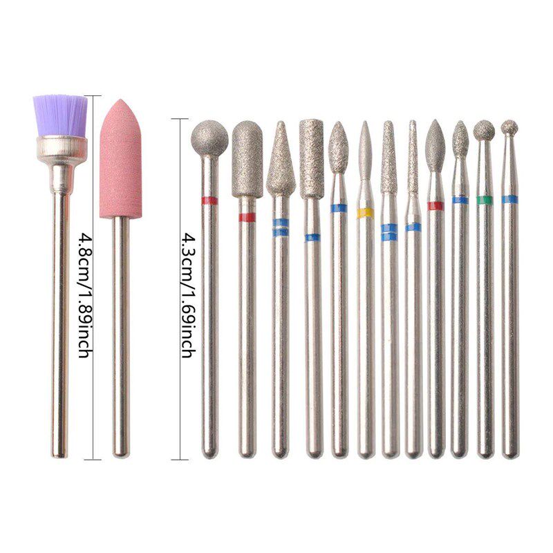 14pcs/set Nail Drill Machine Bit Nail Gel Removal Polishing