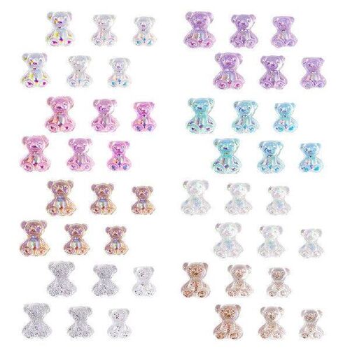 48 Pcs Nail Bear Accessories Manicure Decor Charm Supplies