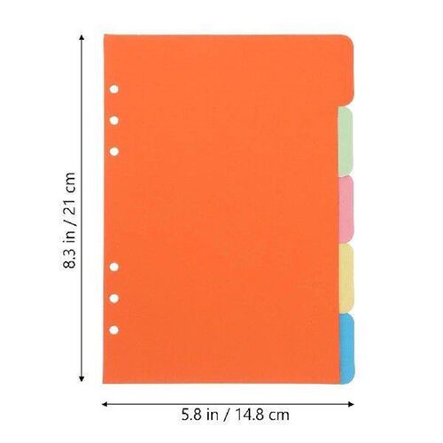 2 Sets/1 Set 5 Colors PP Tab Dividers A5 Note Index