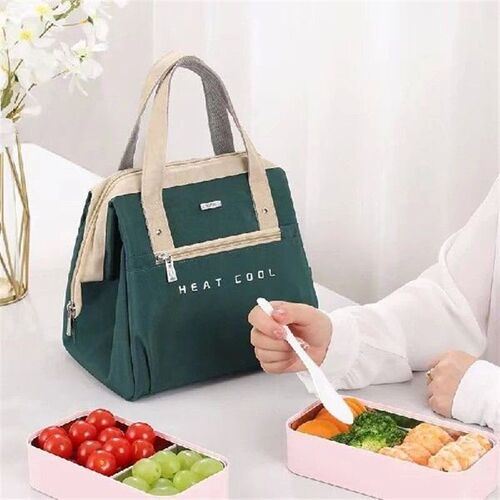 Portable Lunch Bag for Women Solid Color Large Capacity