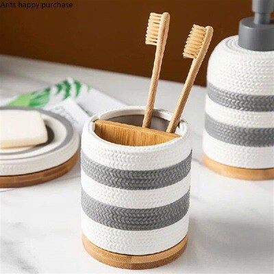Wooden Bottom Ceramics Bathroom Supplies Toiletries