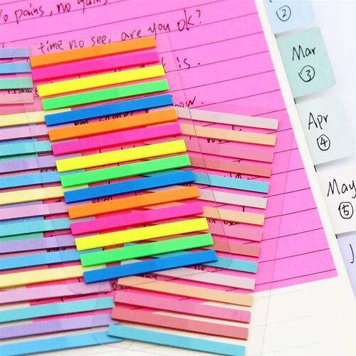 3000 Sheets Color Stickers Transparent Fluorescent Index Tab