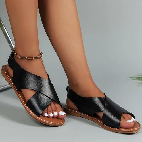Womens Sandals 2025 Summer Women Flat Shoes Soft Pu