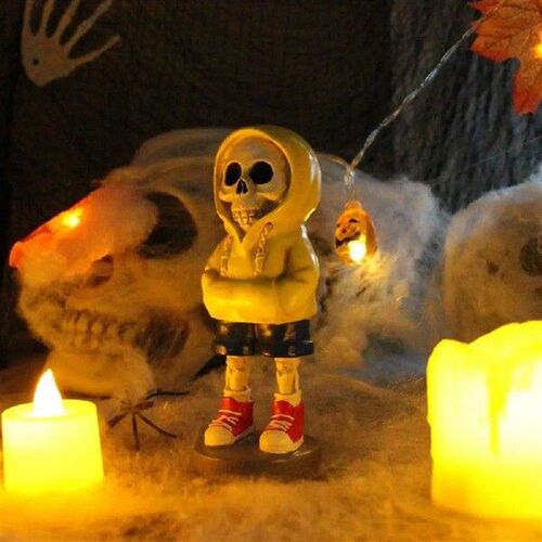 1Pc Cute Gothic Skull Statue UV-resistant Funny Resin