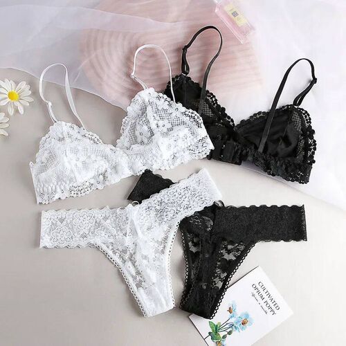 Seamless Bra Set Super Thin Transparent Underwear Set Female