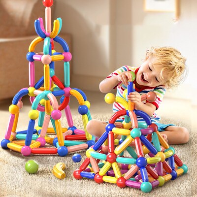 Magnetic blocks Children Multi Color Kids Building Bricks DI