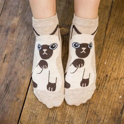 5/10 Pair/Set Women Cartoon Cute Cat Ankle Sock Breathable