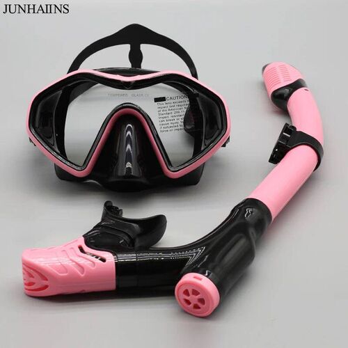 Junhaiins Snorkeling Set Anti-Fog Silicone Tempered Glass Di