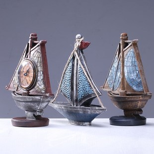 复古海洋帆船摆件船锚船舵道具客厅办公室餐厅酒吧装饰地中海壁饰