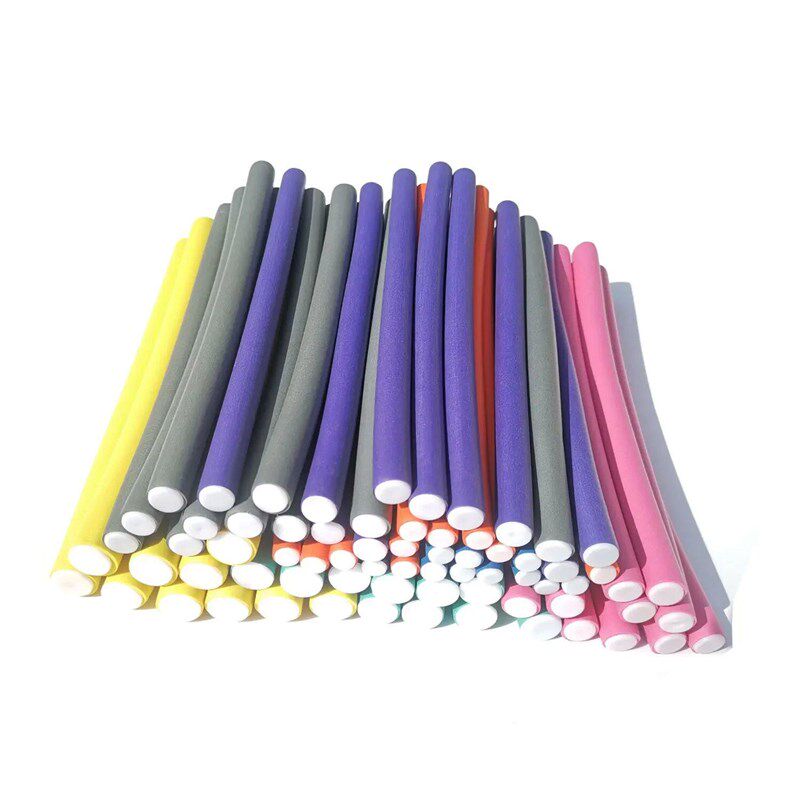 10pcs Flexible Hair Curling Rod Hair Curler Makers Soft Foam - 实物图