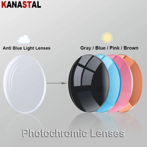 Photochromic Gray Brown Pink Blue Lenses 1.56 1.61 1.67 Anti