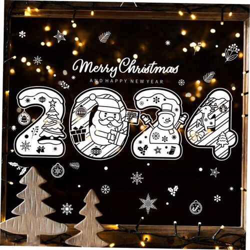 2024 Merry Christmas Stickers Christmas Products White Snowf