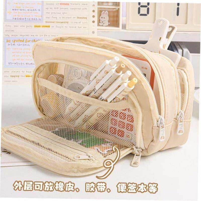 Large Capacity Pencil Case Kawaii Canvas Pencilcase School图片