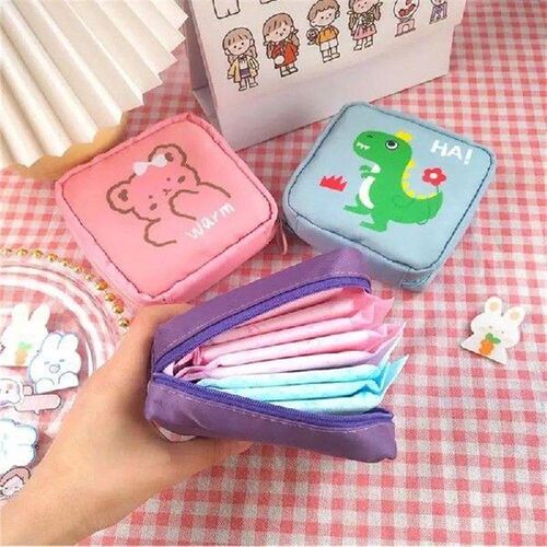 Women Kawaii Storage Bag Mini Cosmetic Bag Sanitary Napkins