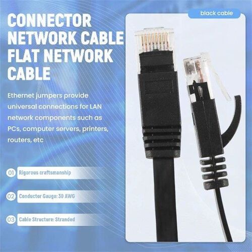 X11A 6 Pcs 1 Ft Flat Internet Network Cable Solid Cat6 High