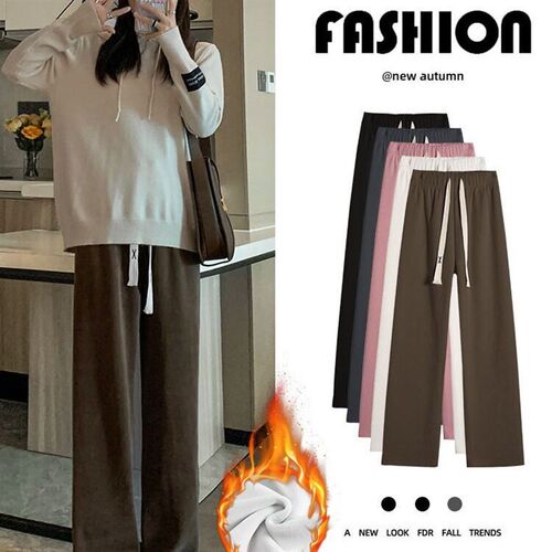 Long Wide Leg Pants Womens Drape High Waist Straight Pants