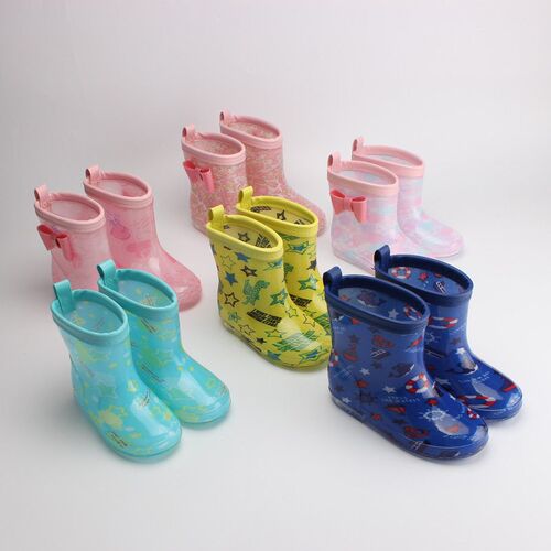 Childrens Rain Boots And Rain Boots. Cartoon Rain Boots For