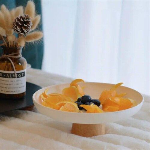 Simple Solid Color Round Storage Tray Portable Bedroom