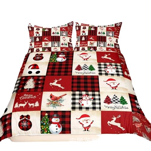 Tsan Three-piece Set Size Christmas Quilt ver Christmas Bedd
