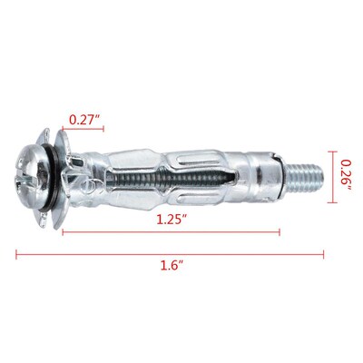 *10PCs M4X32 Hollow Wall Anchors Metal Cavity Plasterboard