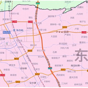 盐城市地图1.15m折叠家用高清办公室会议室书房新款墙贴装饰画