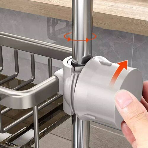 Kitchen Sink Faucet Organizer Shelf Metal Storage Rack Soap