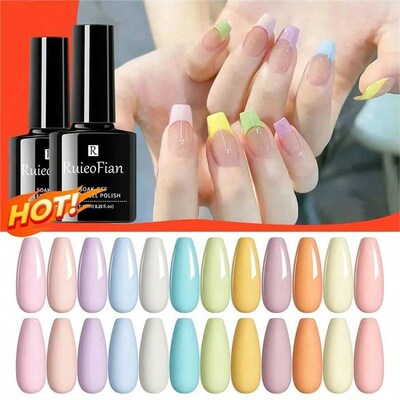 12pcs Macaron Gel Nail Polish Spring Summer Candy Set Pink B
