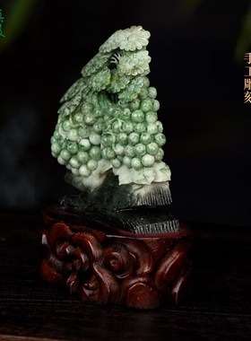 天然独山玉手工精雕貔貅花篮硕果累累送礼佳品寓意好玄关摆件复检