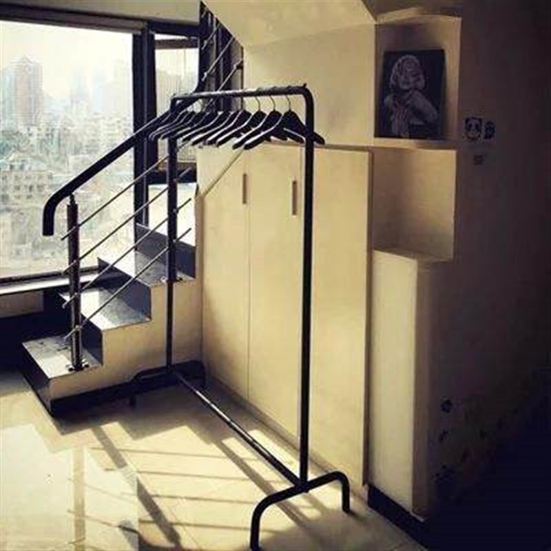 爆款铁艺衣架杆服装店男女货架展示架落地式中岛架侧挂架衣服架子