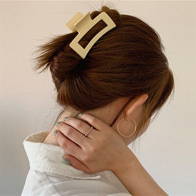 1Pc Korean Solid Hair Claws Elegant Clear Acrylic Hair Clips