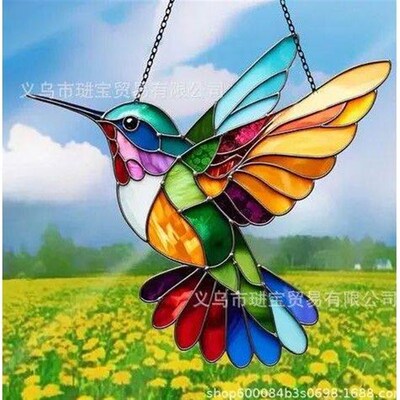 Modern Acrylic Owl Catcher Colored Glass Window Hanging