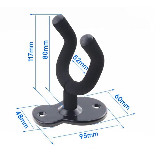 Metal Guitar Hanger Hook Wall Mount Non-slip Holder Stand fo