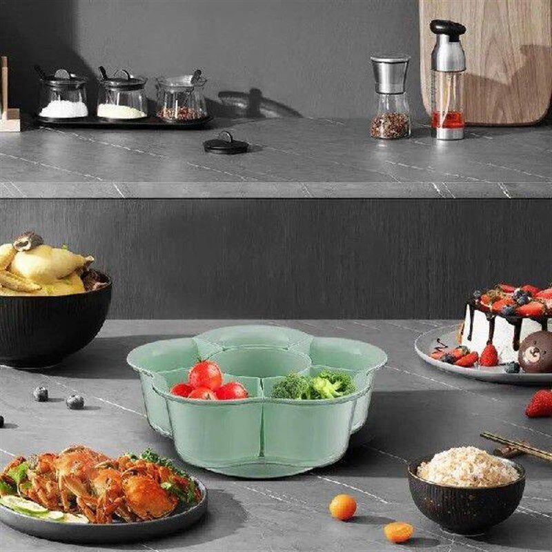 Rotating Divided Serving Platter Veggie Serving Rotating