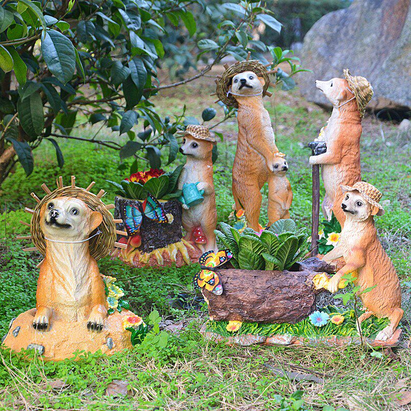 花园庭院装饰品造景 猫鼬狐獴土拨鼠摆件 阳台盆景园艺树脂工艺品,家居饰品,户外/庭院摆件,淘宝优惠券,粉丝福利购,淘宝优惠卷