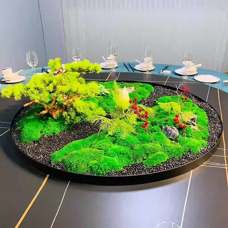 餐桌转盘摆件酒店餐厅圆桌仿真绿植微景观餐桌花大圆桌中间装饰花,家居饰品,餐桌花艺,淘宝优惠券,粉丝福利购,淘宝优惠卷