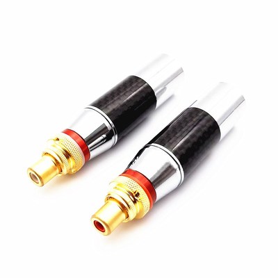 发烧款碳纤维卡农插头转RC座转卡侬XLR公平衡转莲花母音频转换头