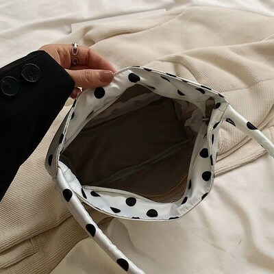 1pc pure color polka dot houlder bag fahion armpit bag bucke